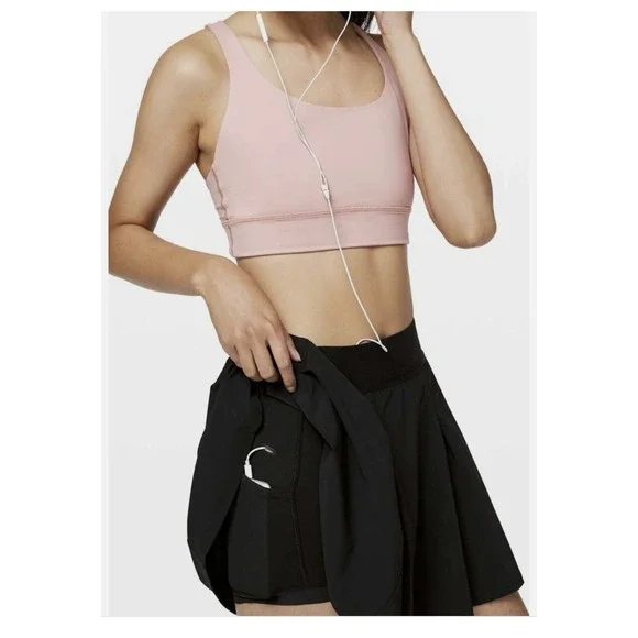 Lululemon Women's Skort Black Pleated‎ Run Tennis Golf Sz 8 Gym Training Pockets